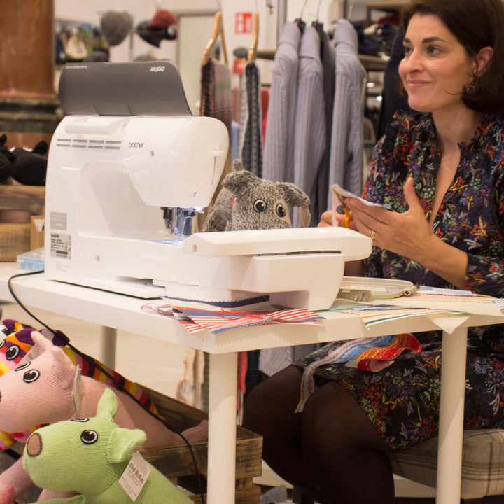 Christina Sanne sewing demo in House of Ireland for Red Rufus